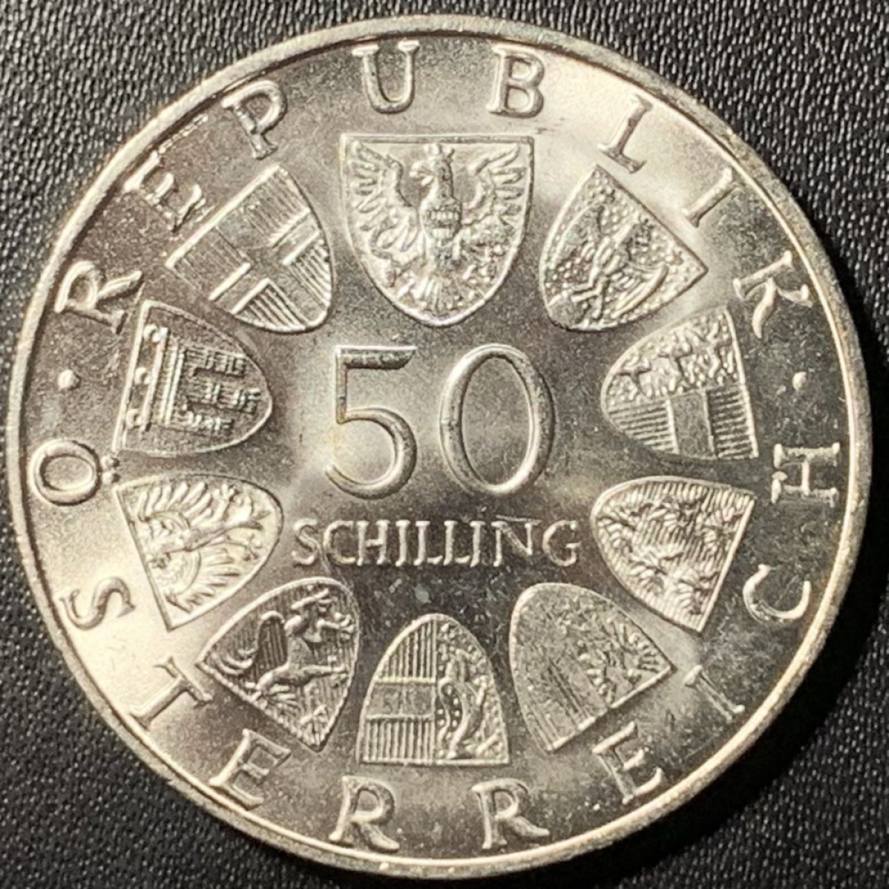 紫瑗钱币——第317期拍卖 奥地利 1969年 马克西米安诞辰450周年 50先令 20克 0.9银 UNC