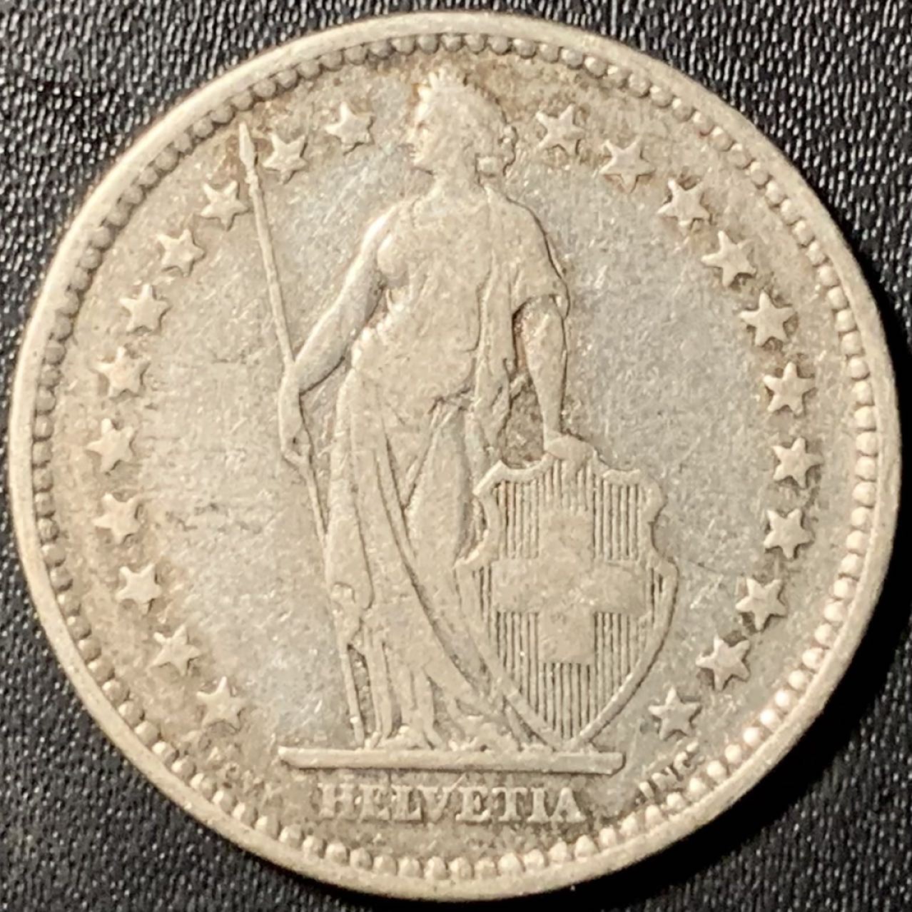 紫瑗钱币——第317期拍卖 瑞士 1903年 赫尔维蒂亚 2法郎 10克 0.835银