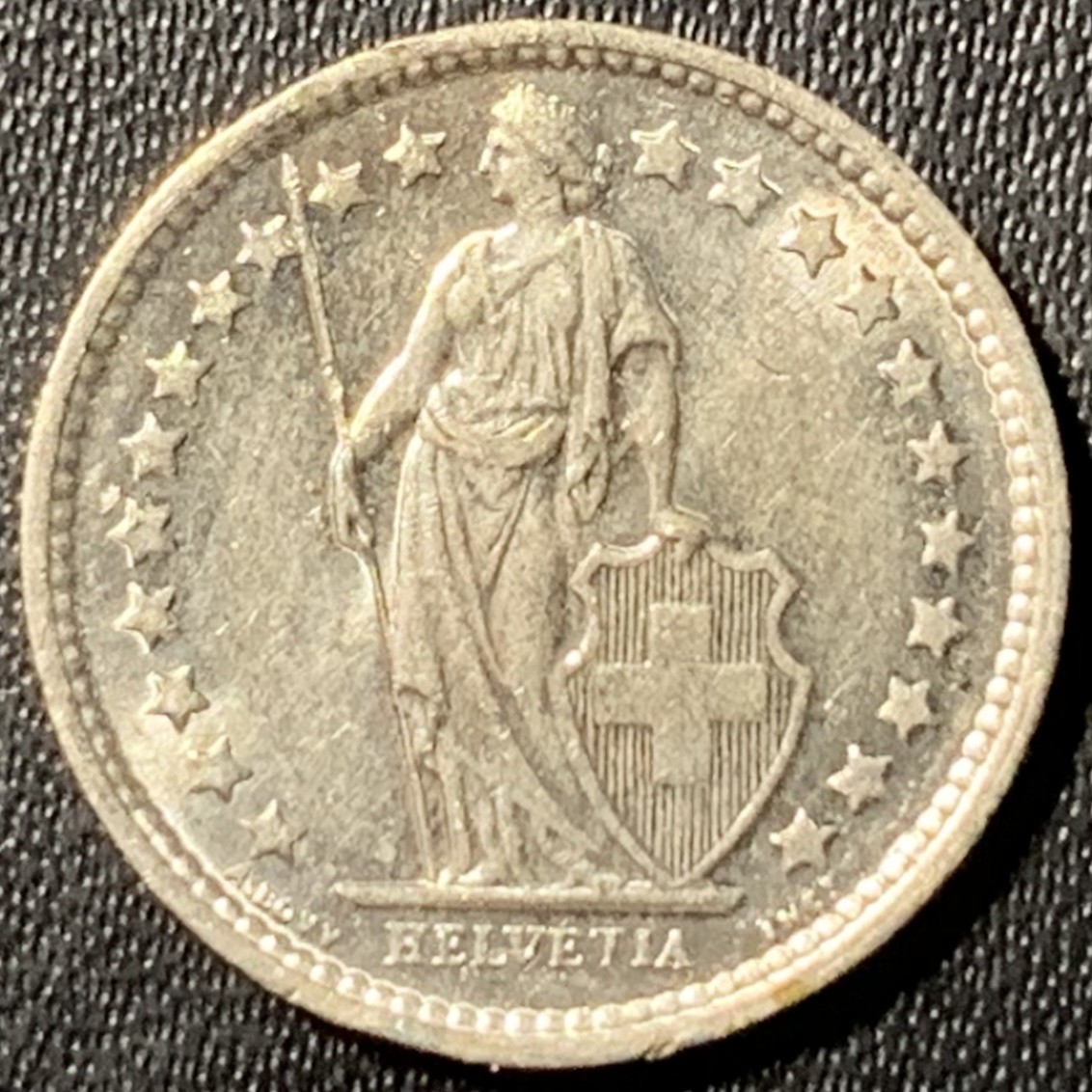 紫瑗钱币——第296期拍卖 瑞士 1964年 赫尔维蒂亚 1/2法郎 2.5克 0.835银 UNC 