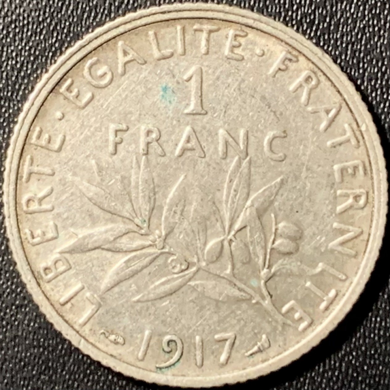 紫瑗钱币——第296期拍卖 法国 1917年 播种女神 1法郎 5克 0.835银