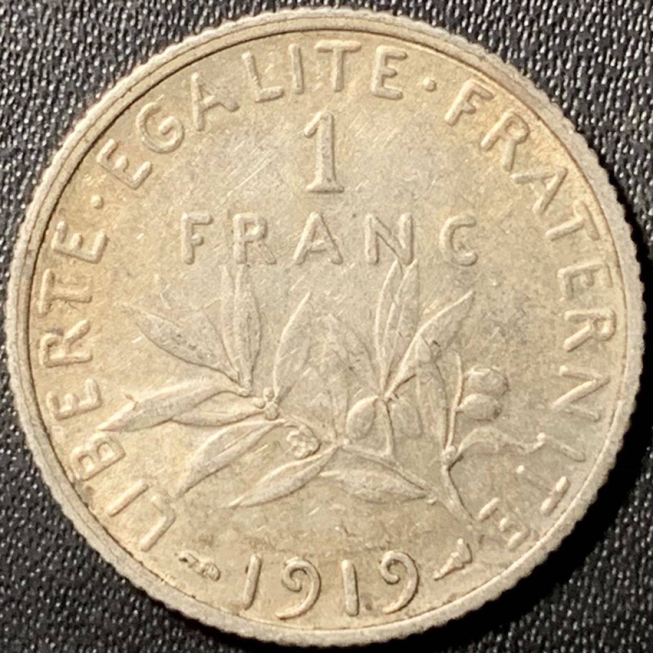 紫瑗钱币——第317期拍卖 法国 1919年 播种女神 1法郎 5克 0.835银