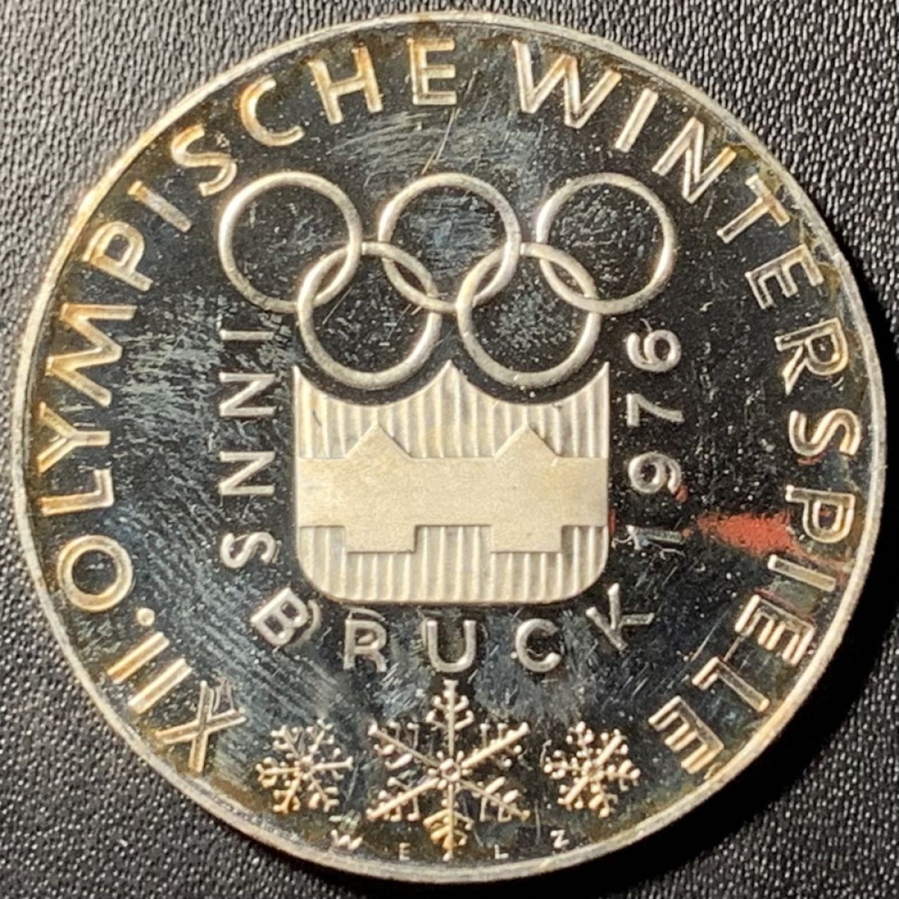 紫瑗钱币——第317期拍卖 奥地利 1976年 因斯布鲁克冬奥运 主会场 100先令 24克 0.64银 精制