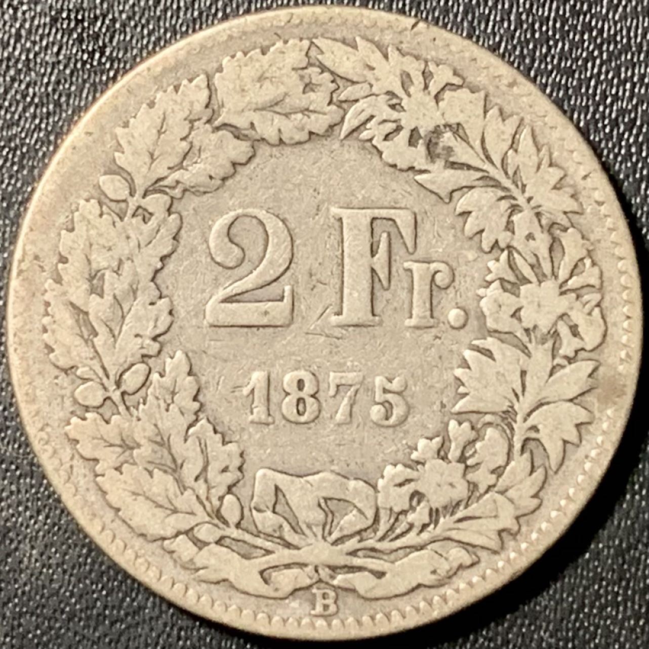 紫瑗钱币——第296期拍卖 瑞士 1875年 赫尔维蒂亚 2法郎 10克 0.835银