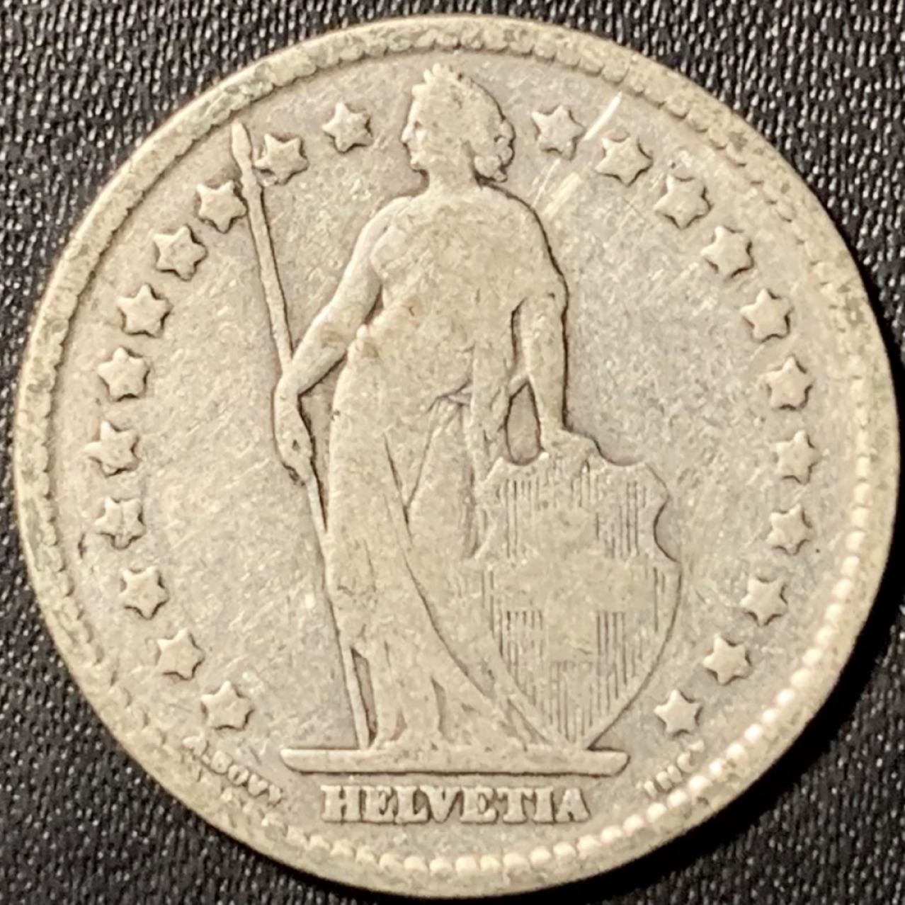 紫瑗钱币——第296期拍卖 瑞士 1911年 赫尔维蒂亚 1法郎 5克 0.835银