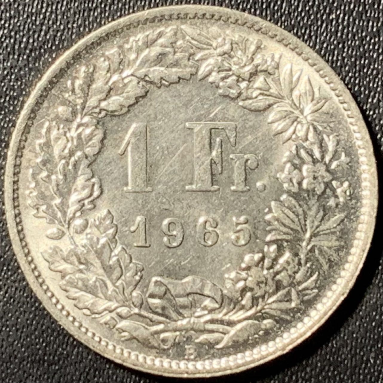 紫瑗钱币——第296期拍卖 瑞士 1965年 赫尔维蒂亚 1法郎 5克 0.835银 UNC