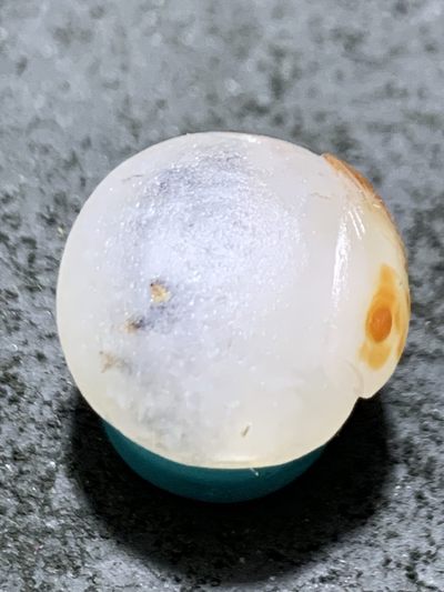 精美冰飘亚光战国红玛瑙手工俏色巧雕鱼钱币随形圆珠一个， 精美冰飘亚光战国红玛瑙手工俏色巧雕鱼钱币随形圆珠一个，