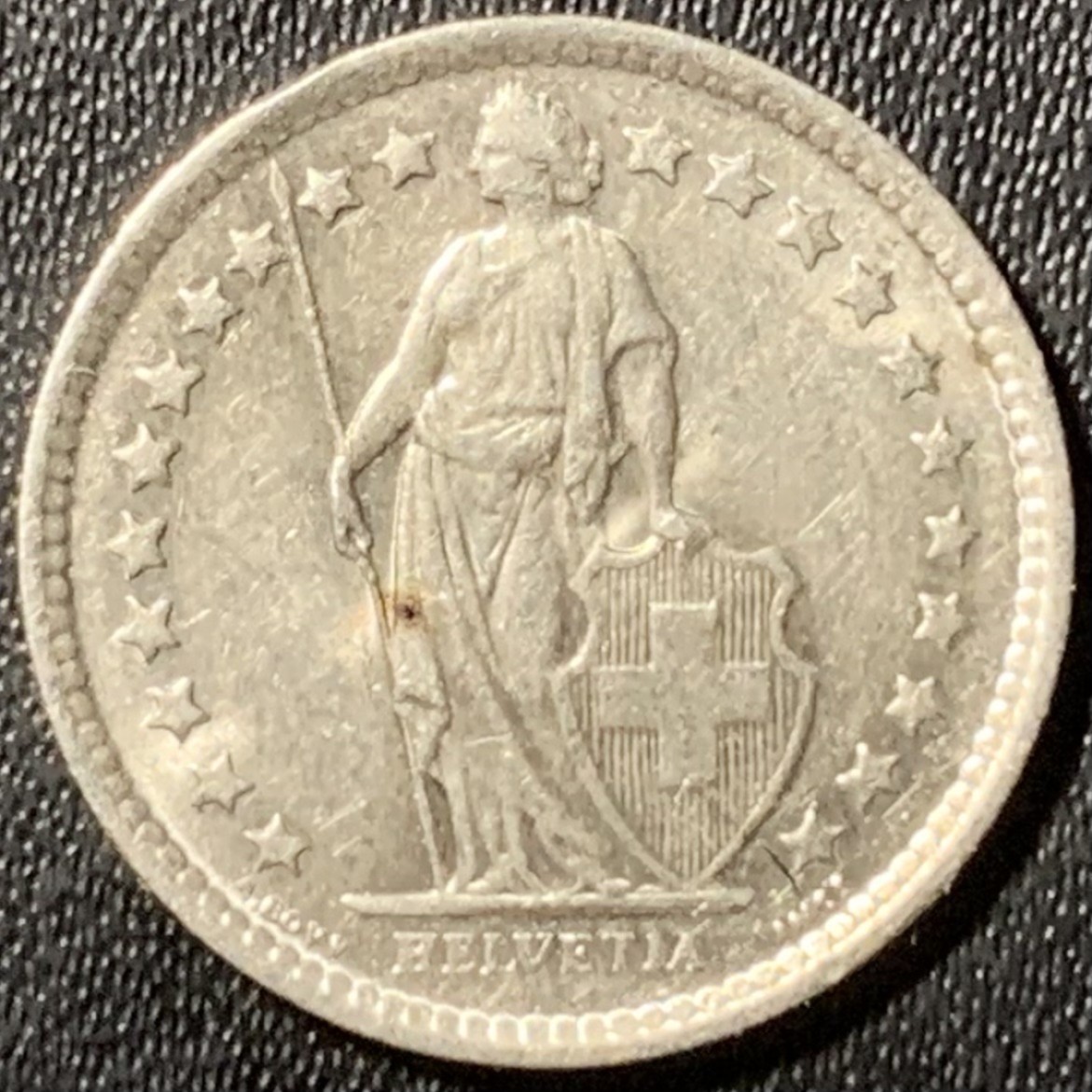 紫瑗钱币——第317期拍卖 瑞士 1963年 赫尔维蒂亚 1/2法郎 2.5克 0.835银 UNC 