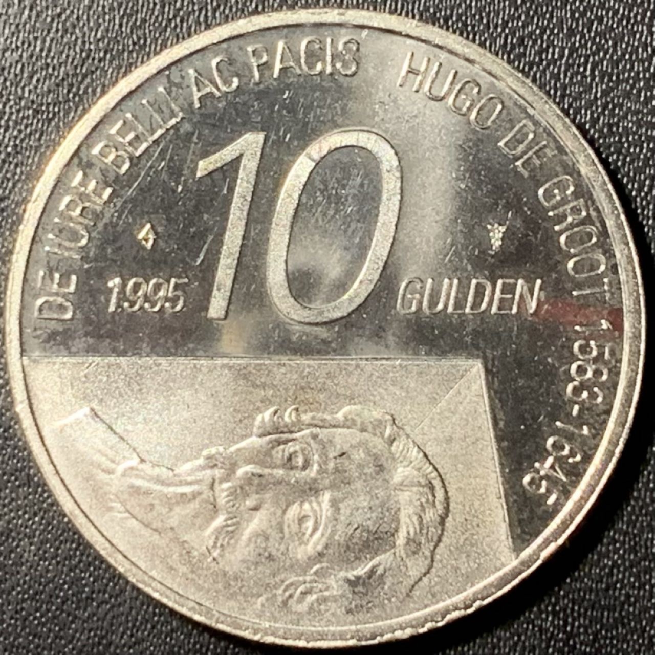 紫瑗钱币——第317期拍卖 荷兰 1995年 雨果·德·格鲁特逝世300周年 10盾 15克 0.8银