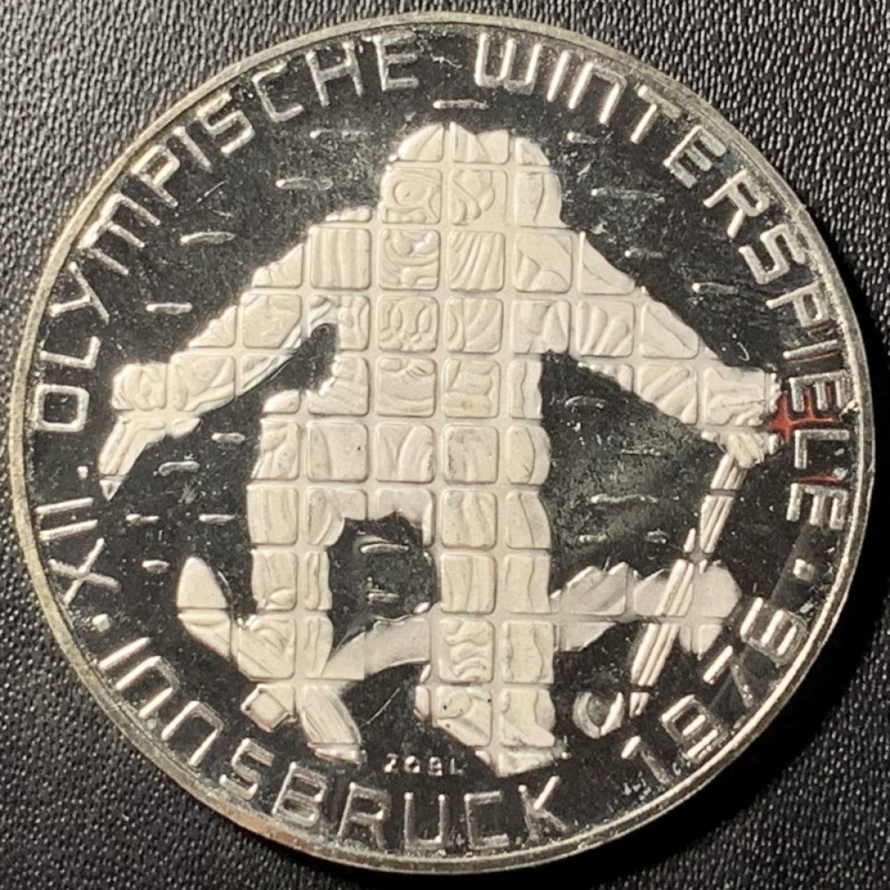 紫瑗钱币——第296期拍卖 奥地利 1976年 因斯布鲁克冬奥运 滑雪 100先令 24克 0.64银 精制