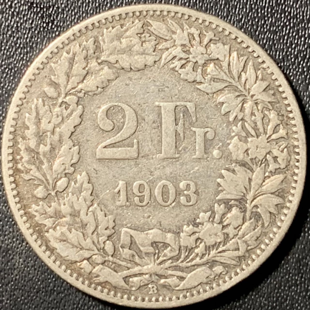 紫瑗钱币——第317期拍卖 瑞士 1903年 赫尔维蒂亚 2法郎 10克 0.835银