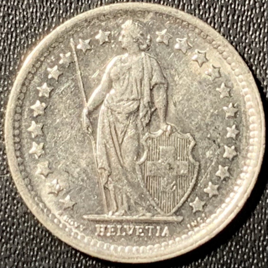 紫瑗钱币——第296期拍卖 瑞士 1965年 赫尔维蒂亚 1/2法郎 2.5克 0.835银 UNC 