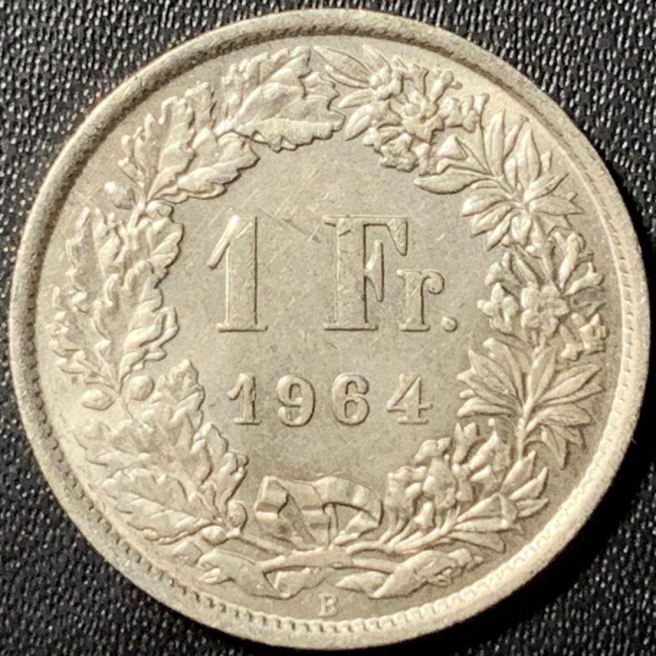 紫瑗钱币——第296期拍卖 瑞士 1964年 赫尔维蒂亚 1法郎 5克 0.835银 UNC