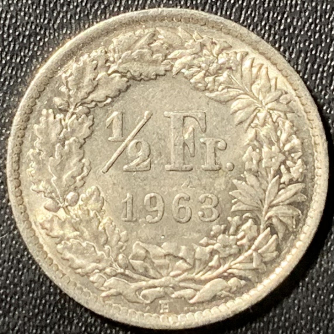 紫瑗钱币——第317期拍卖 瑞士 1963年 赫尔维蒂亚 1/2法郎 2.5克 0.835银 UNC 