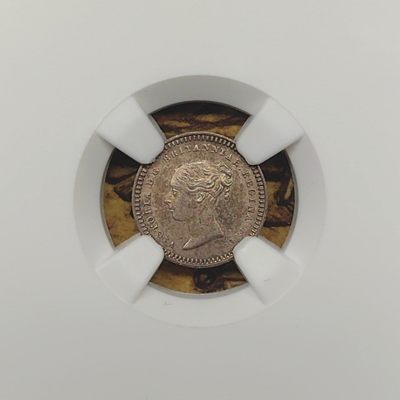 第19期钱币微拍 - NGC MS64 英国 1843/34年 维多利亚女王 1.5便士银币 骑字版 R2珍惜度