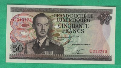 卢森堡50法郎 1972年 P-55 欧洲纸币 实物图 UNC - 卢森堡50法郎 1972年 P-55 欧洲纸币 实物图 UNC