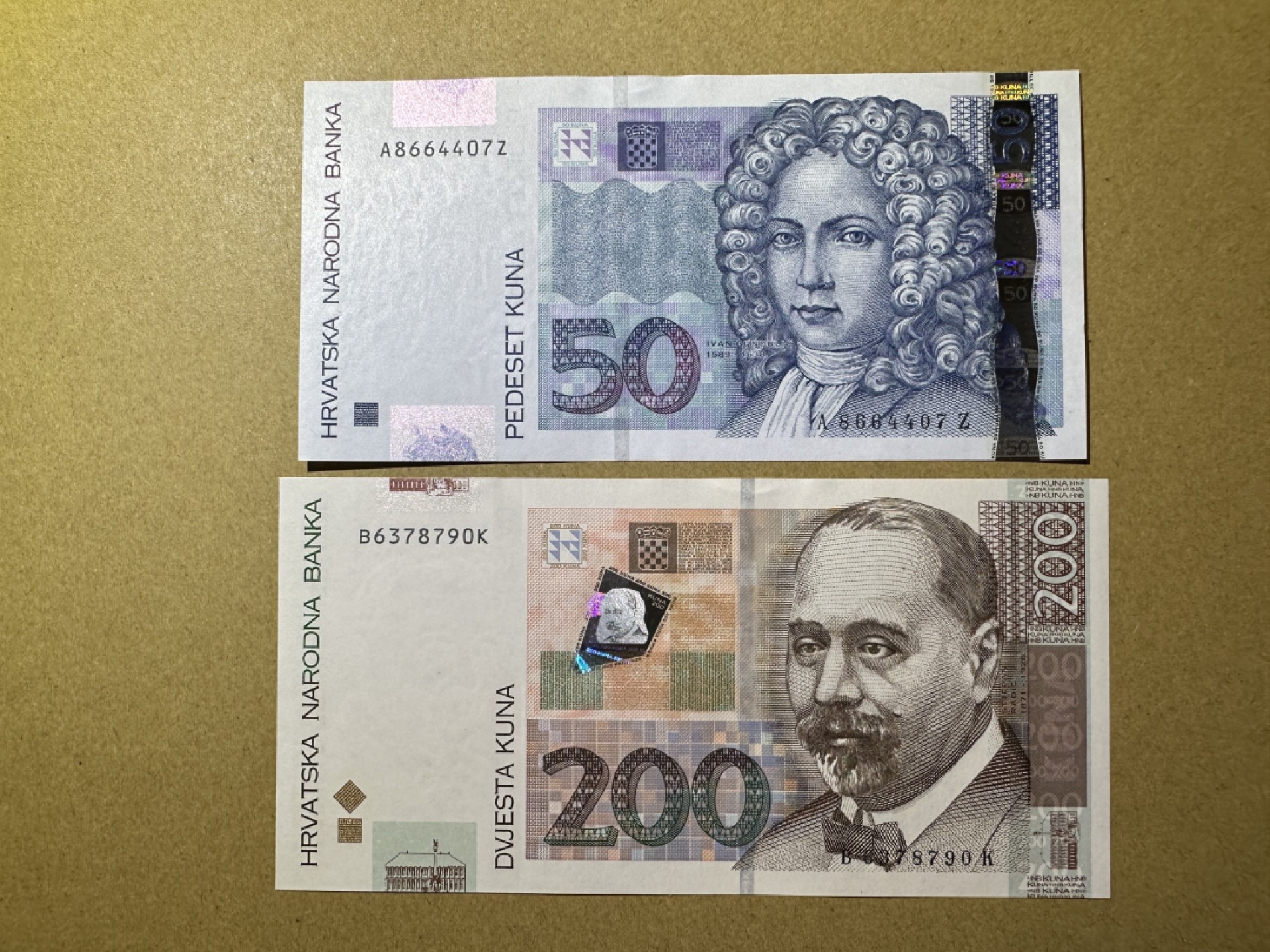 《张总收藏》104期—外币精品 克罗地亚50、200库纳2张 UNC