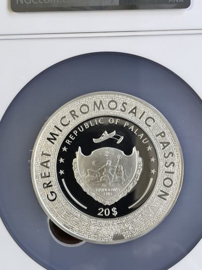 【海寧潮B】克劳斯获奖帕劳2017年马赛克维纳斯的诞生银币NGC-PF70原盒证书，编号161