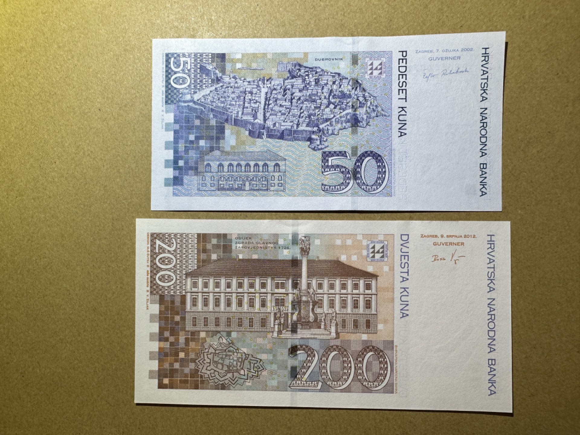 《张总收藏》104期—外币精品 克罗地亚50、200库纳2张 UNC