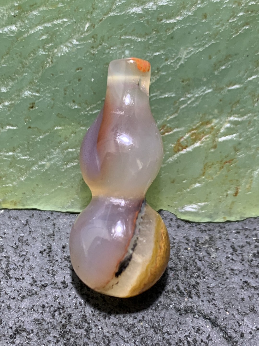 精美冰透高玉化冻料战国红玛瑙葫芦吊坠一个