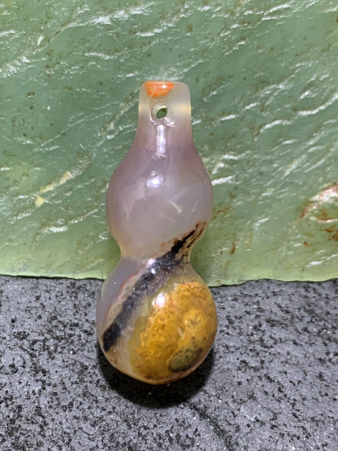 精美冰透高玉化冻料战国红玛瑙葫芦吊坠一个