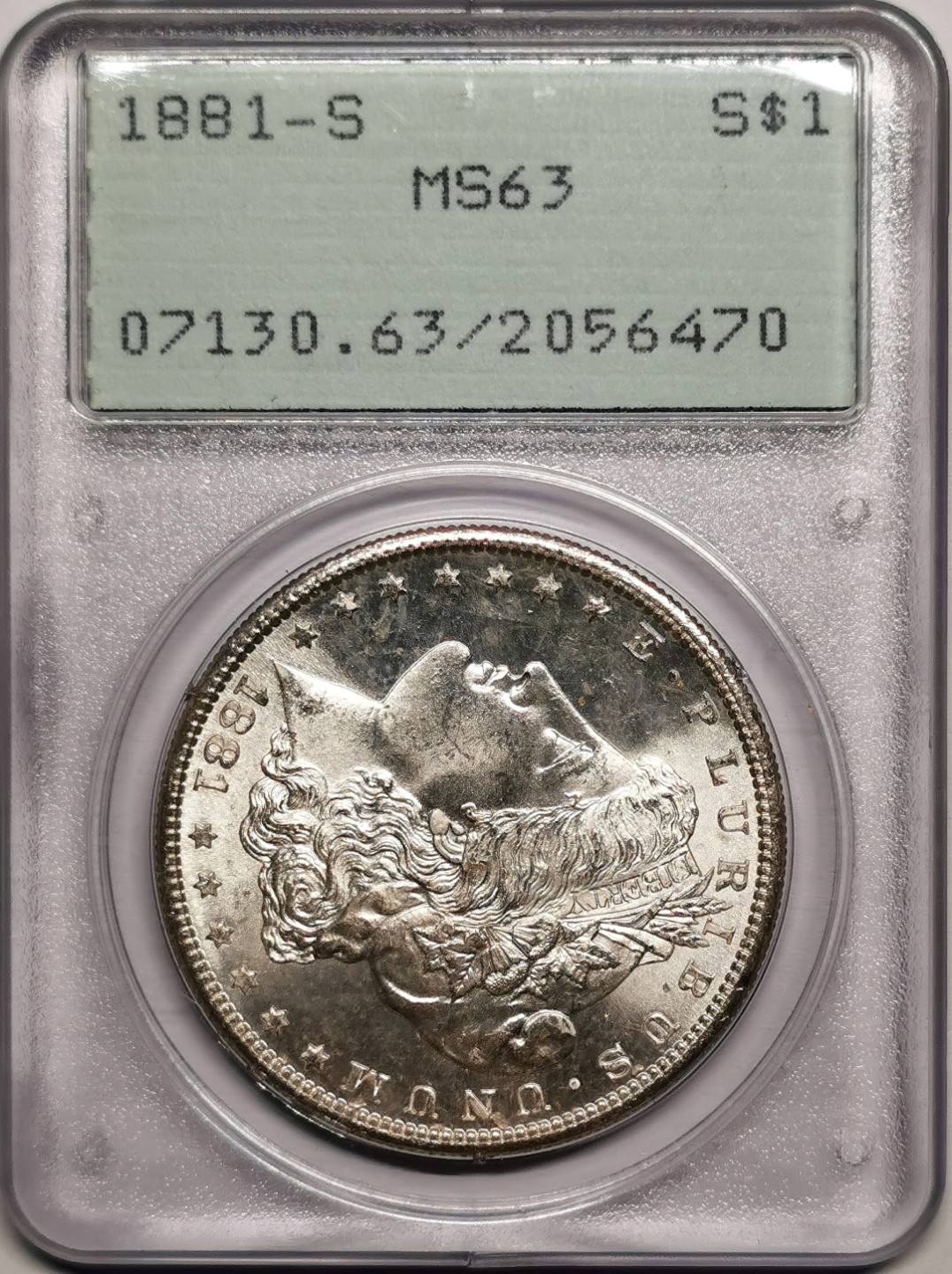 凡希社世界钱币微拍第二百四十一期 1881S美国摩根壹元PCGS-MS63