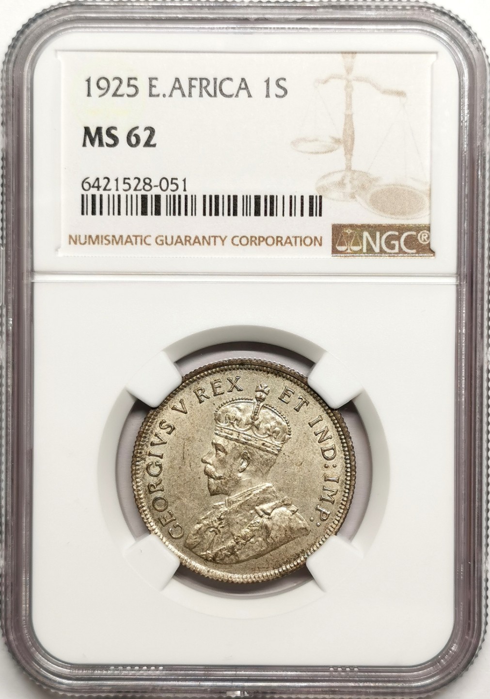 凡希社世界钱币微拍第二百四十一期 1925东非乔五先令NGC-MS62