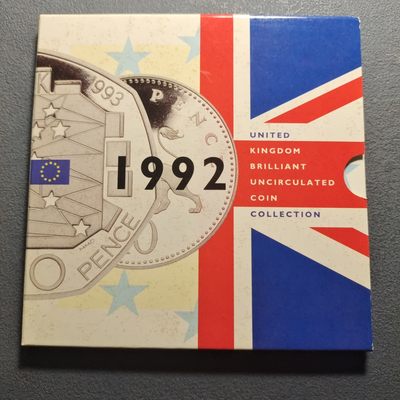 0起1加-纯粹捡漏拍-201银币套币场 - 英国1992年官方套币-含少见欧共体50便士纪念币