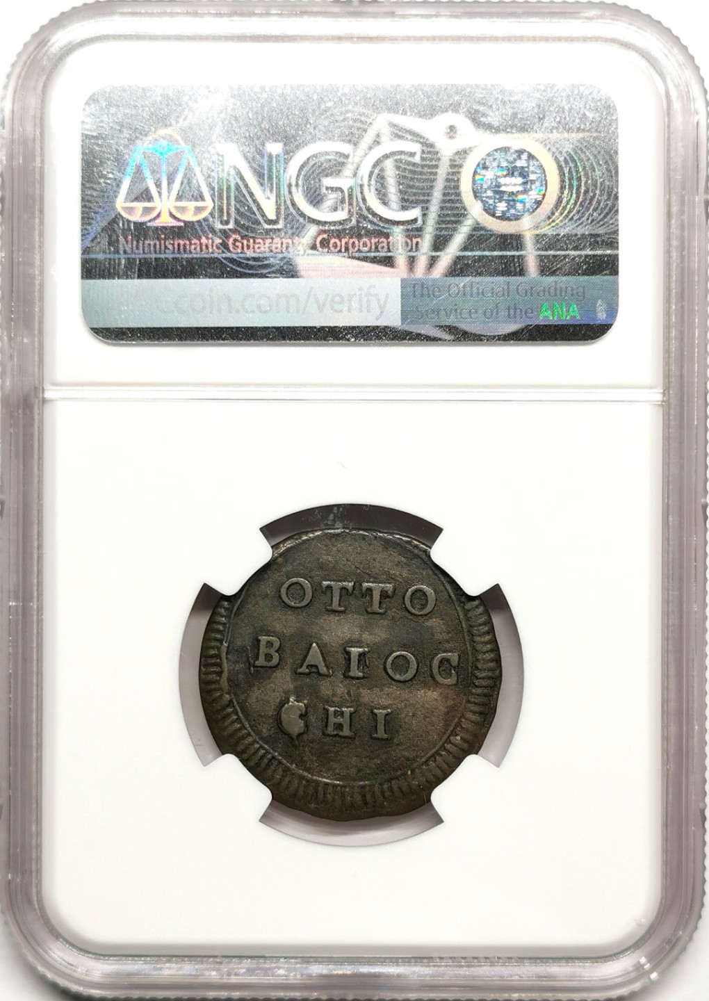 凡希社世界钱币微拍第二百四十一期 1797教皇国Terni城邦8B低银币NGC-VFD