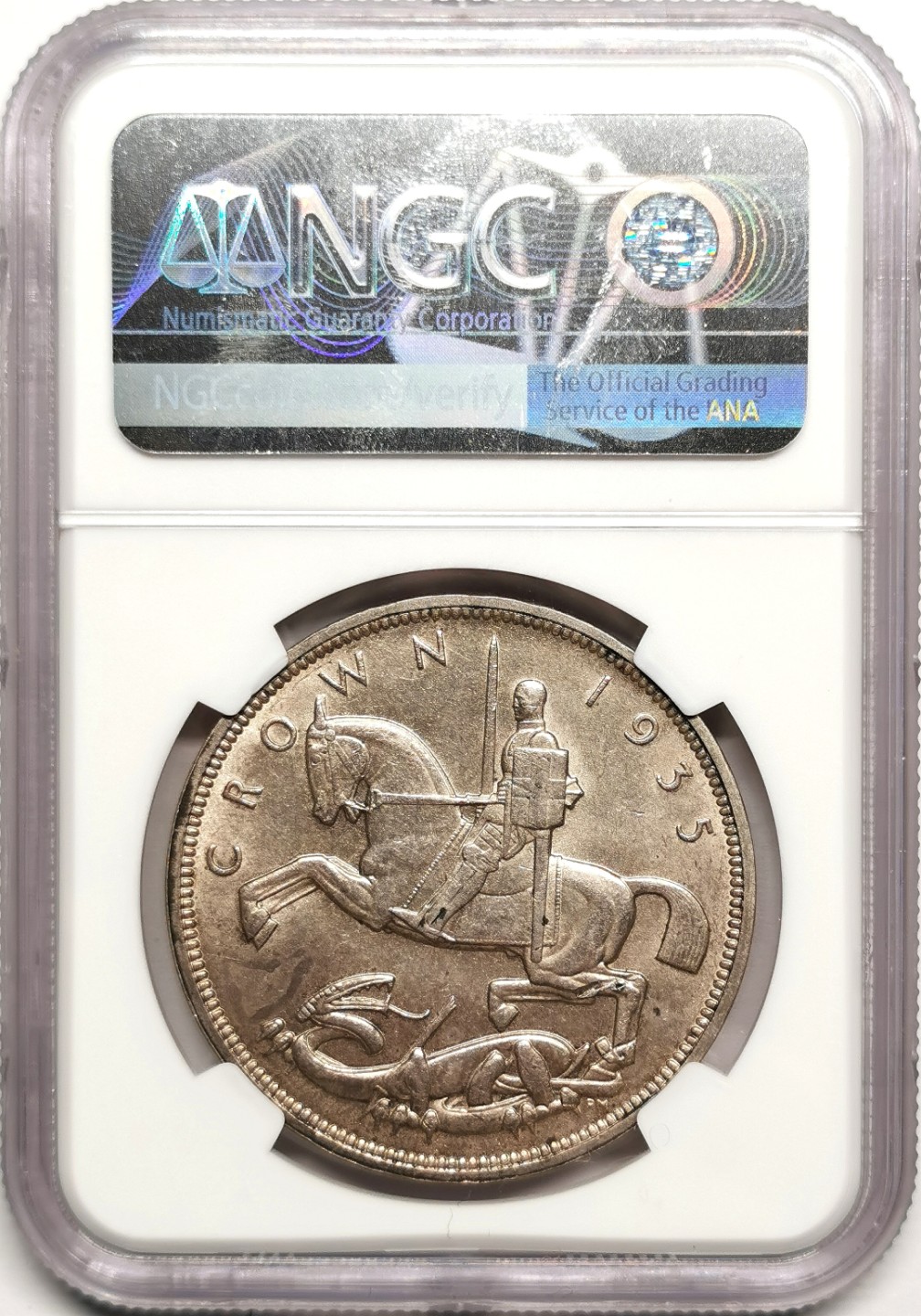 凡希社世界钱币微拍第二百四十一期 1935英国木马马剑NGC-MS63