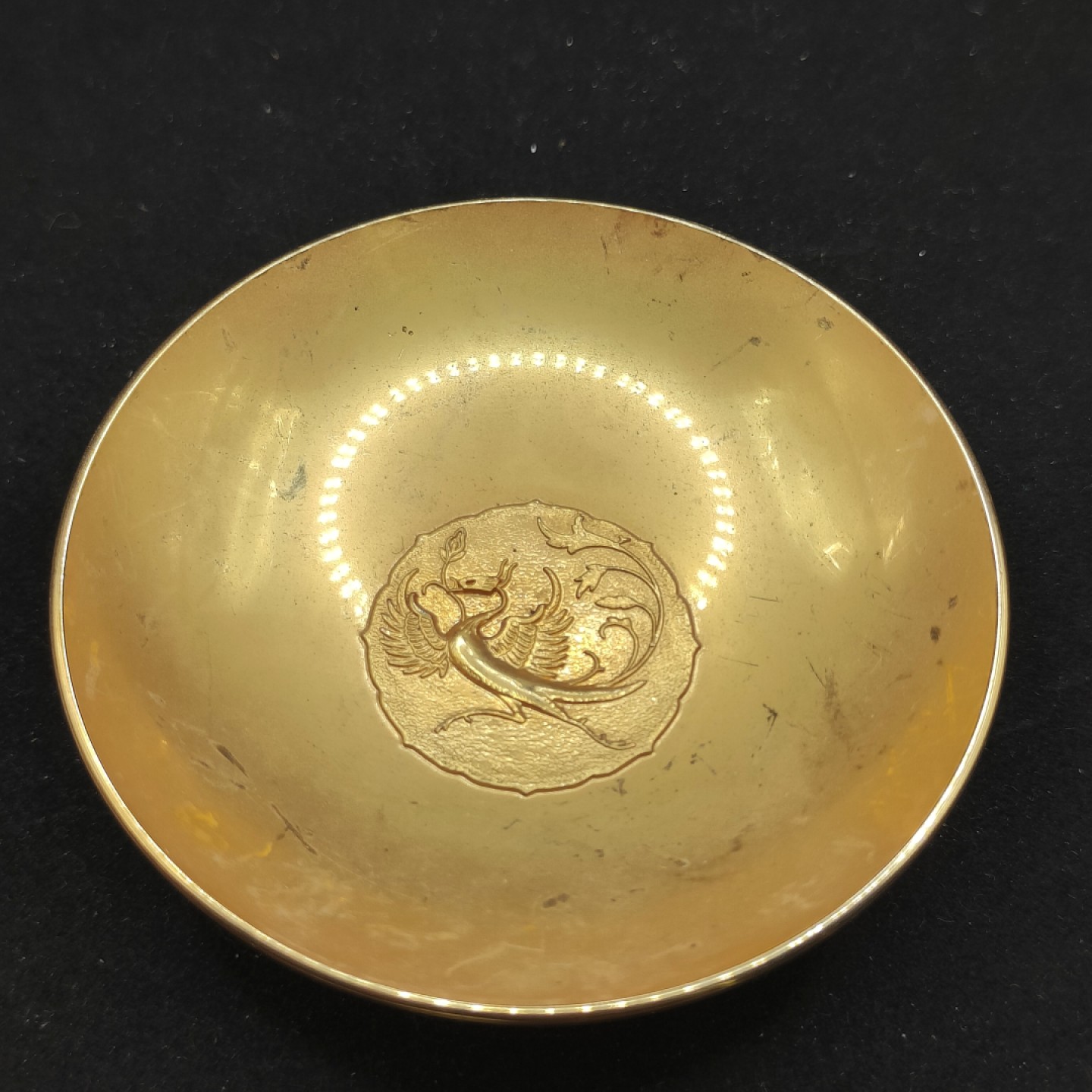 全场0元起拍 第62期 咸鱼国勋章拍卖专场 6月7日（周三）下午6：00开始 日本凤凰图案纪念镀金金杯 24k镀金