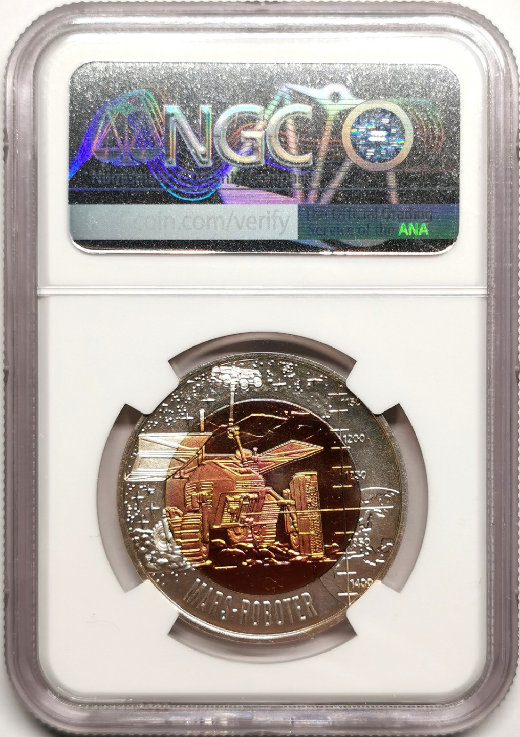 凡希社世界钱币微拍第二百四十一期 2011奥地利银铌双金属25欧罗NGC-MS69火星登陆与机器人