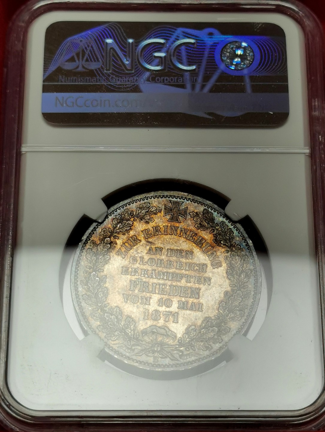 凡希社世界钱币微拍第二百四十一期 荐！1871不来梅胜利泰勒NGC-MS65淡金包浆！