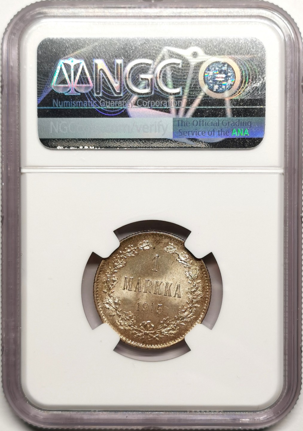凡希社世界钱币微拍第二百四十一期 1915芬兰马克银币NGC-MS64