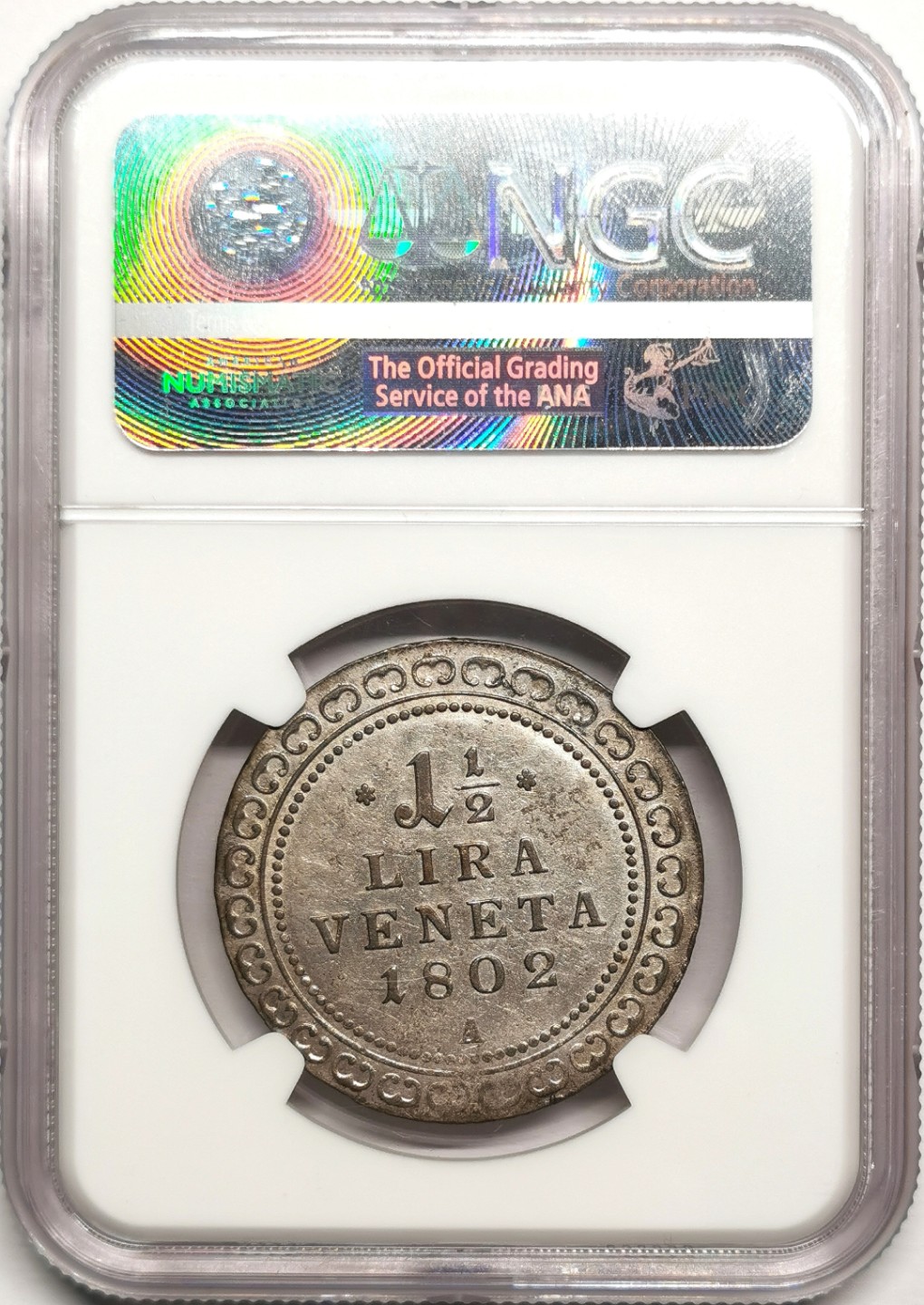 凡希社世界钱币微拍第二百四十一期 1802奥占威尼斯1.5里拉NGC-AU55