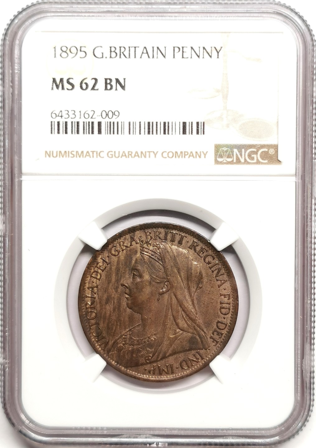 凡希社世界钱币微拍第二百四十一期 1895英国老维批纱便士NGC-MS62