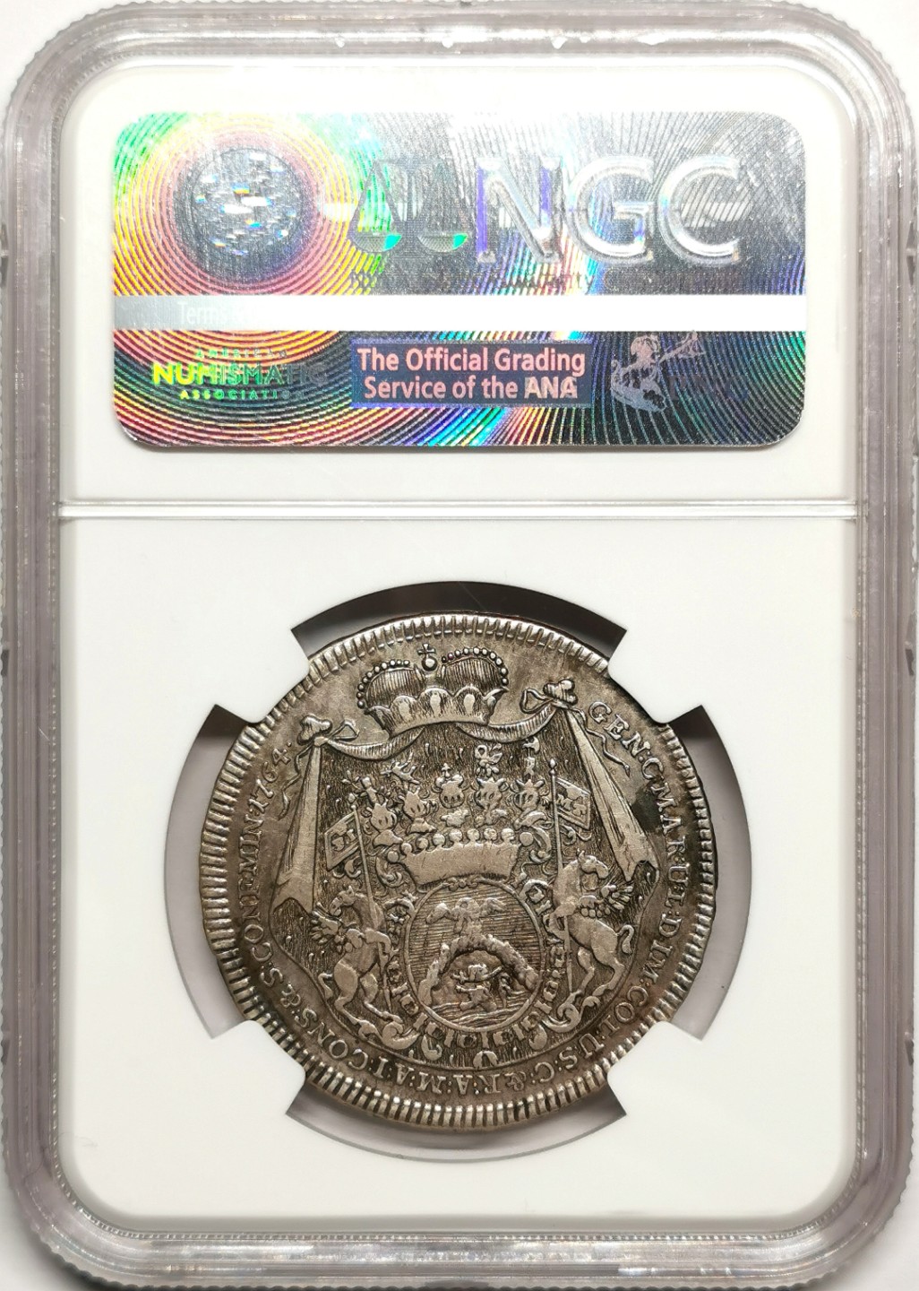 凡希社世界钱币微拍第二百四十一期 1764神罗巴斯雅尼1/2泰勒NGC-XF40维也纳厂铸量稀少！