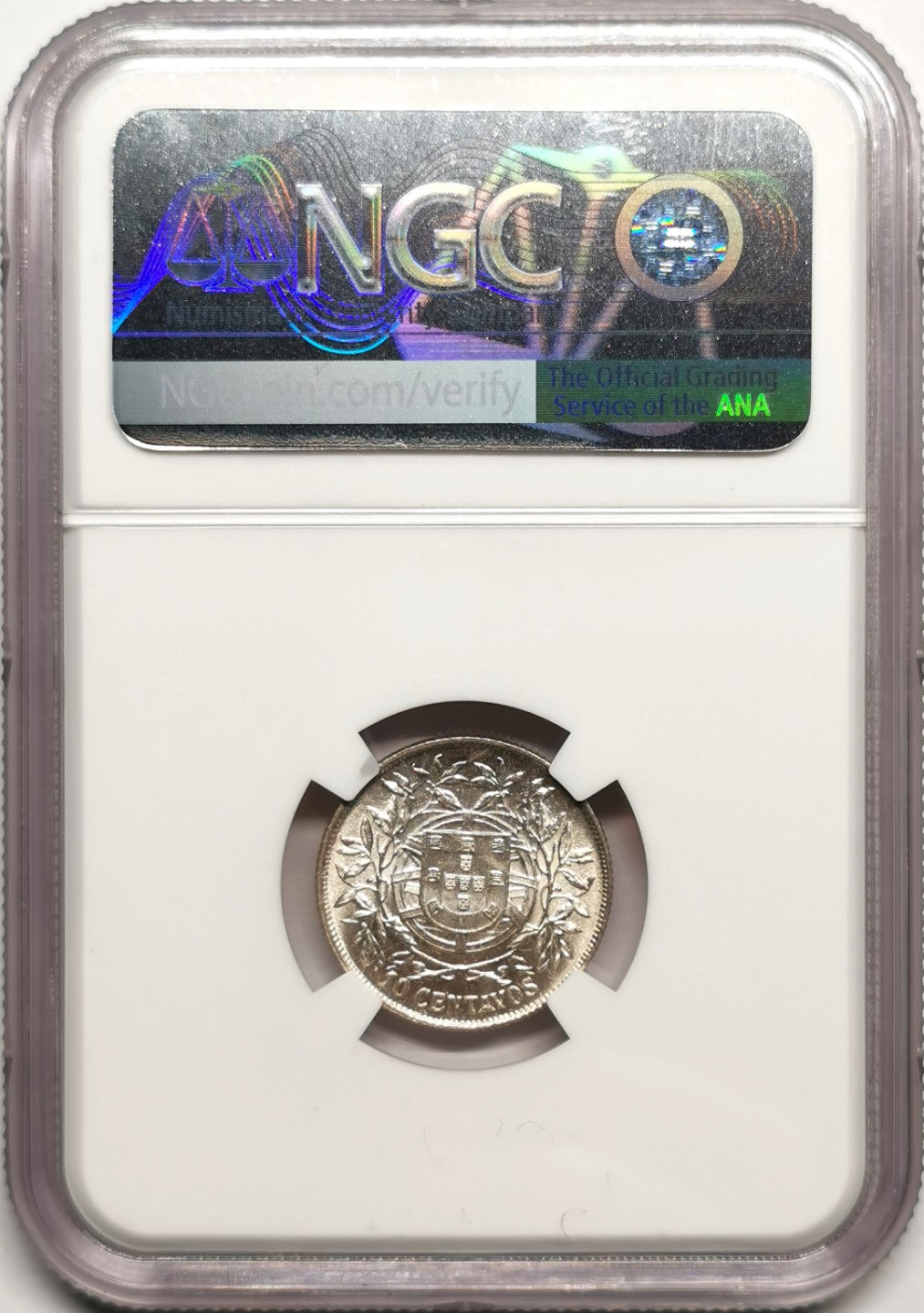 凡希社世界钱币微拍第二百四十一期 1915葡萄牙共和国10分银币NGC-MS64