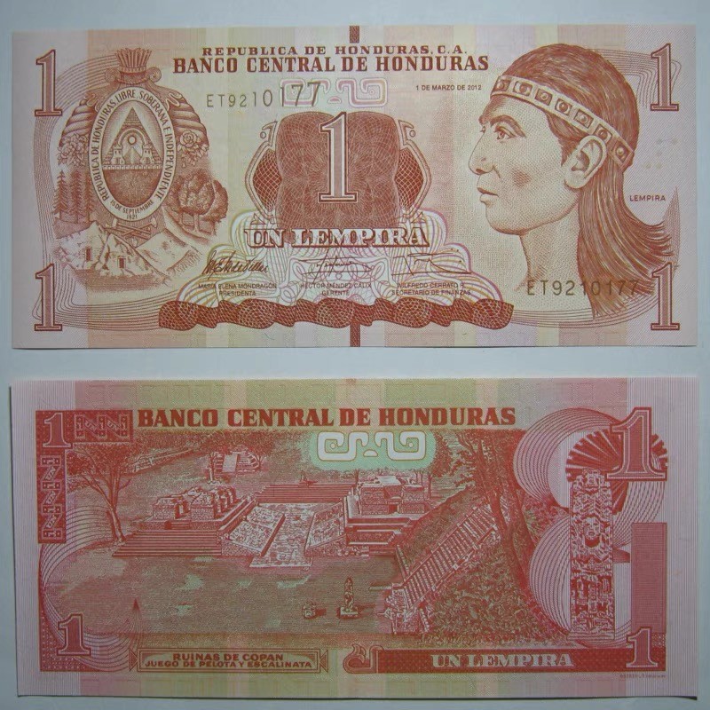 北极狼藏苑社捡漏专场. 94005-【美洲】洪都拉斯1伦皮拉 纸币 2014年 全新UNC