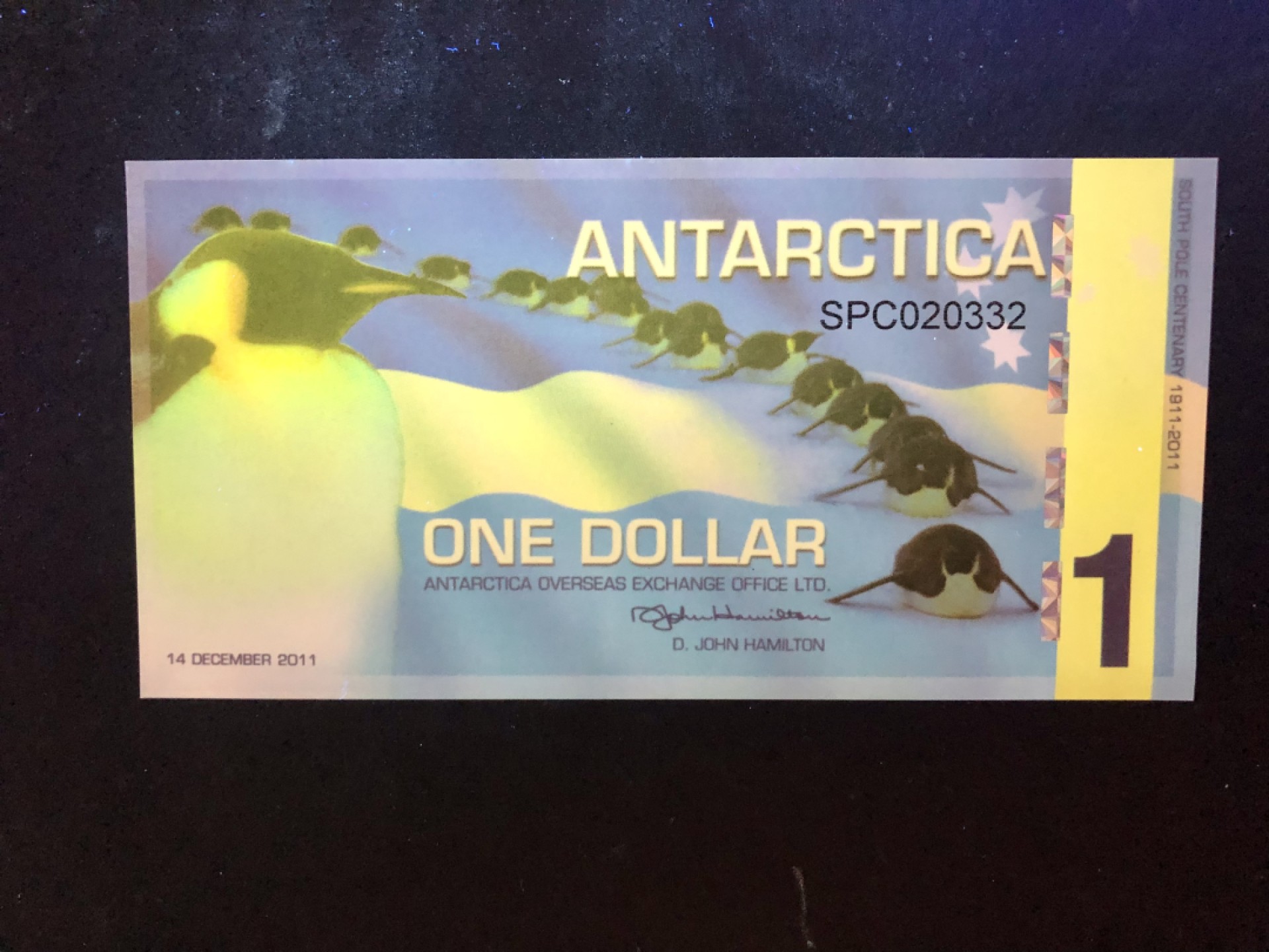 北极狼藏苑社捡漏专场. 94038-UNC 南极塑料钞1元·企鹅钞商业钞