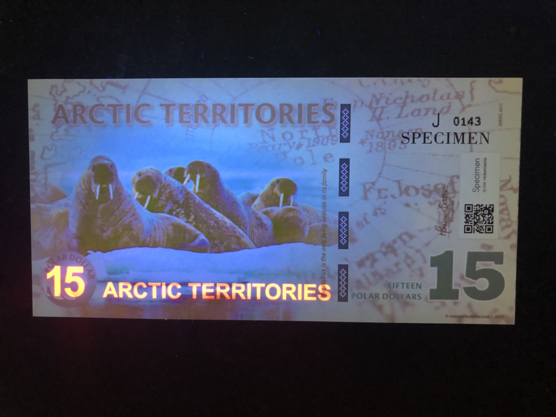 北极狼藏苑社捡漏专场. 94040-UNC 南极塑料钞15元·企鹅钞商业钞