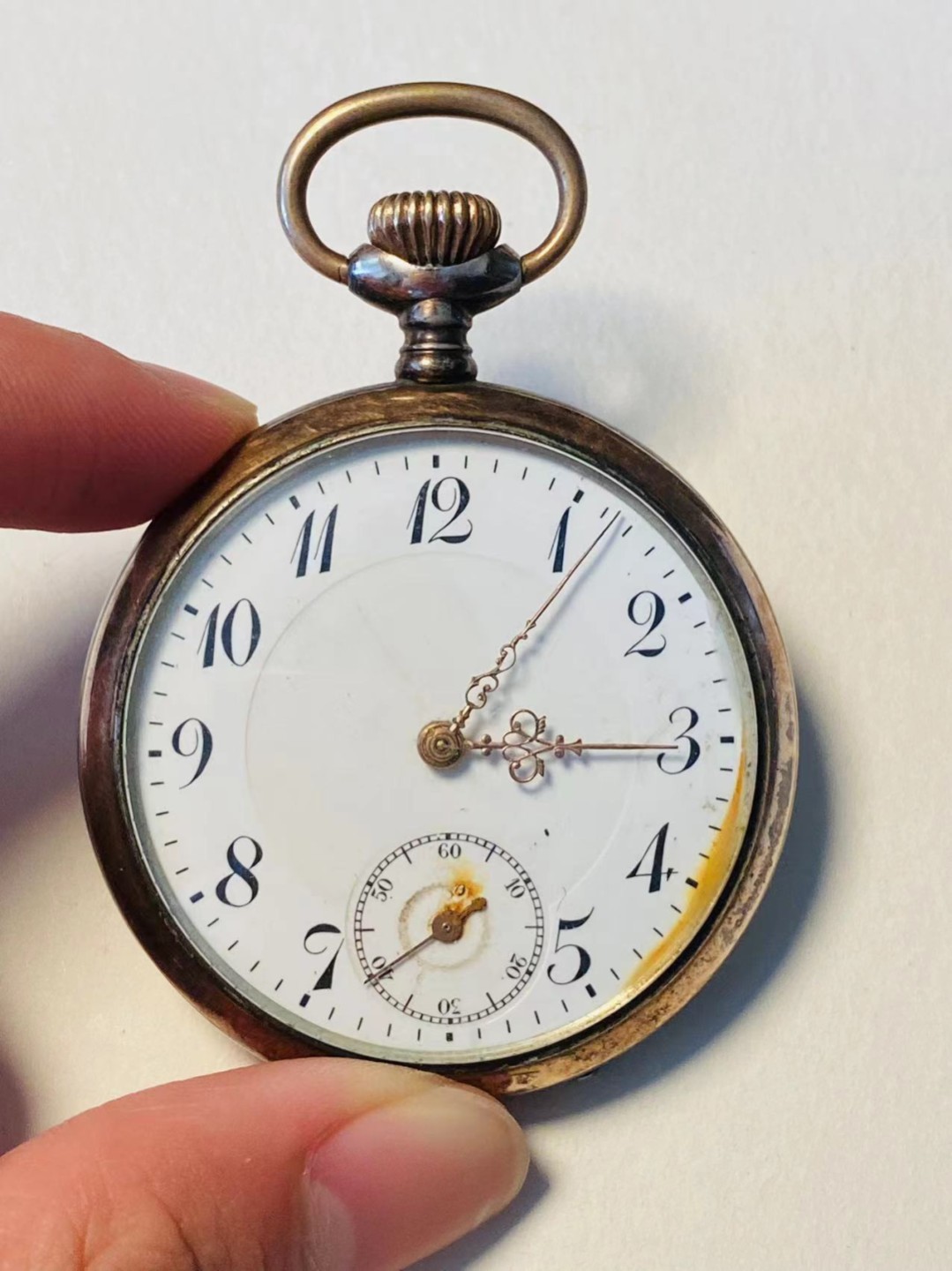 阿娜斯塔西娅军事题材拍卖 德国贵族月冠标怀表，不可正常走时，推测一战或者之前，很优雅的一块怀表