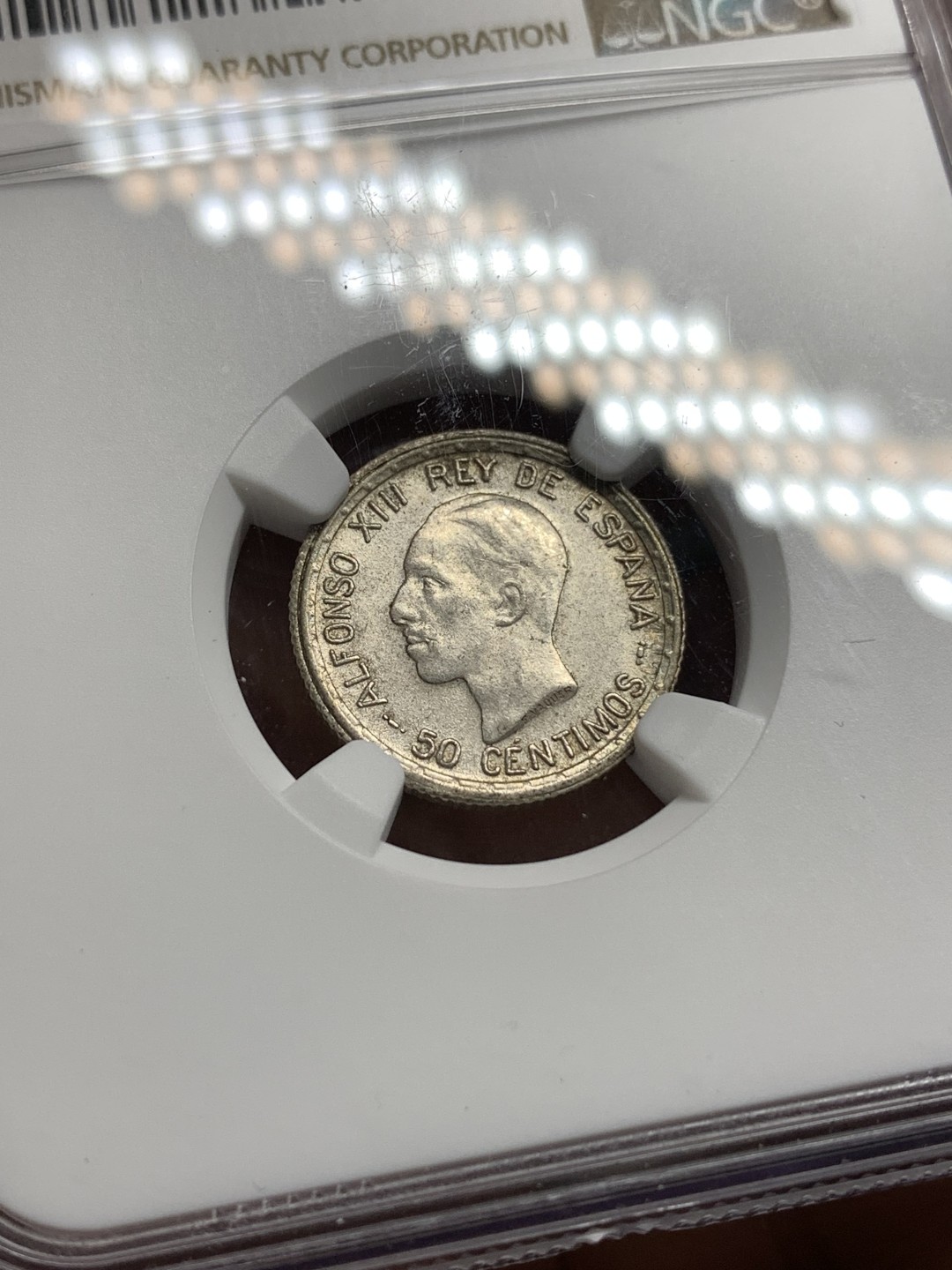 《竞宝斋》第171场-周日，周一2场 (全场包邮) NGC-MS64 西班牙1926年 阿方索十三世 50分银币