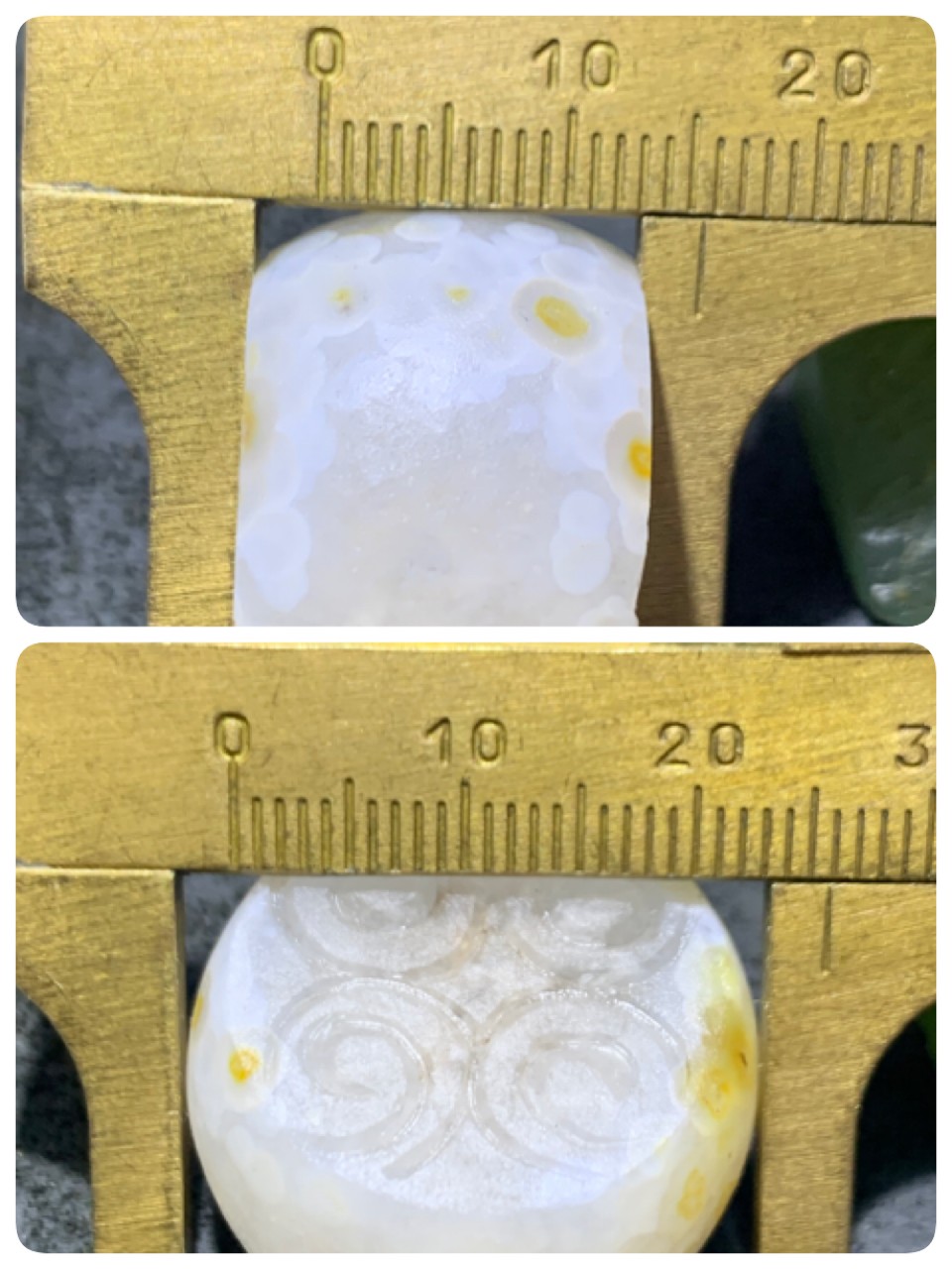 精美满冰亚光战国红玛瑙手工雕刻回纹背云（板珠）一个