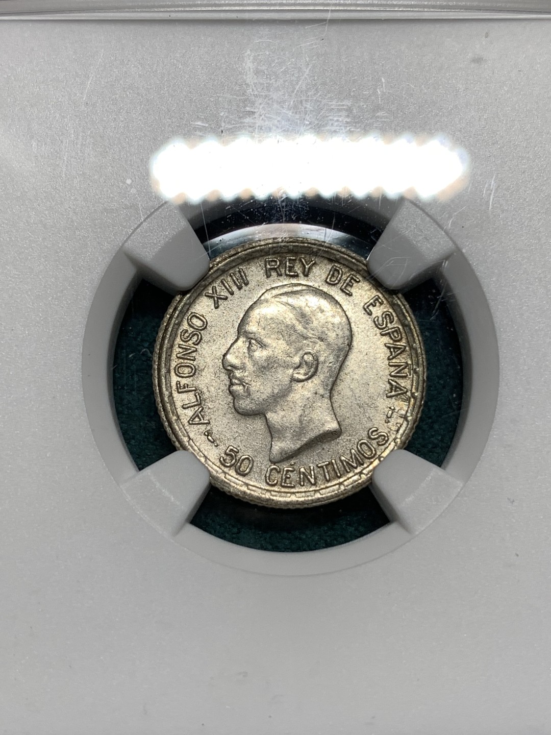 《竞宝斋》第171场-周日，周一2场 (全场包邮) NGC-MS64 西班牙1926年 阿方索十三世 50分银币