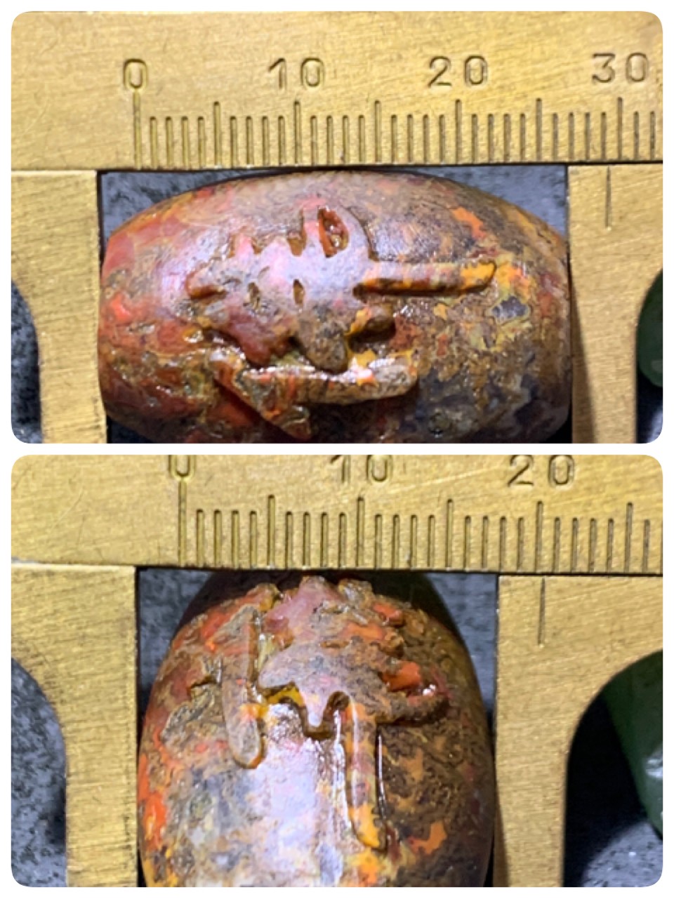 精美草花纹战国红玛瑙亚光风化纹手工雕刻佛字桶珠一颗！