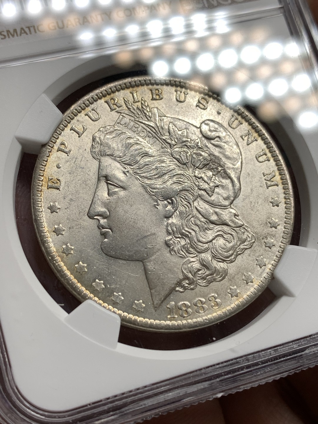 《竞宝斋》第171场-周日，周一2场 (全场包邮) NGC-MS62 美国1883年O版 摩根一元大银币 原光好品