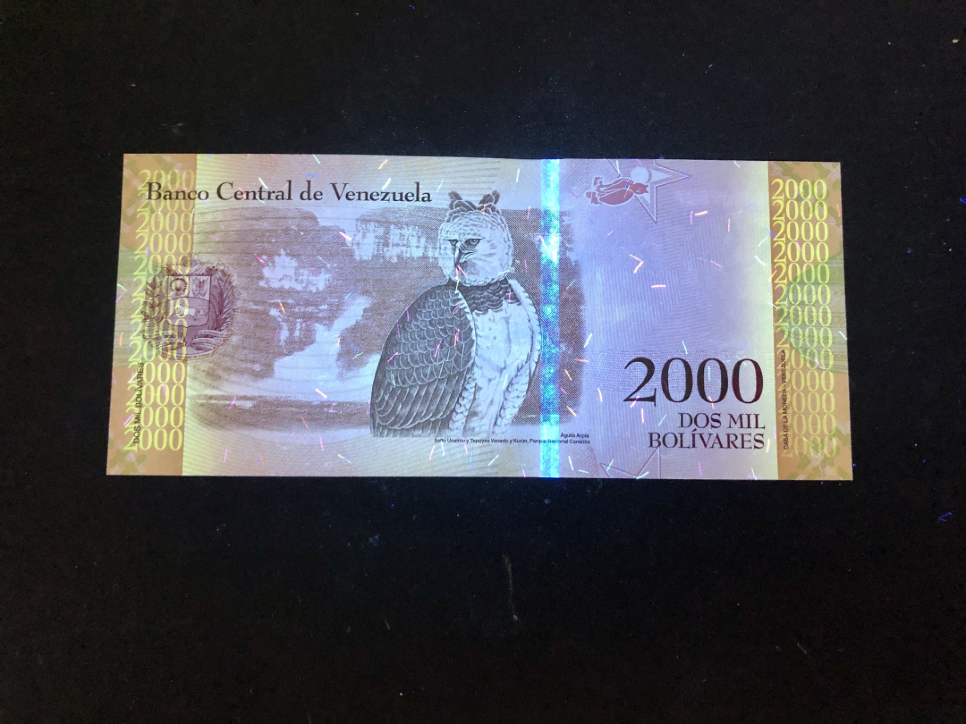 北极狼藏苑社捡漏专场. 94033-全新UNC 委内瑞拉2000玻利瓦尔·彩虹币