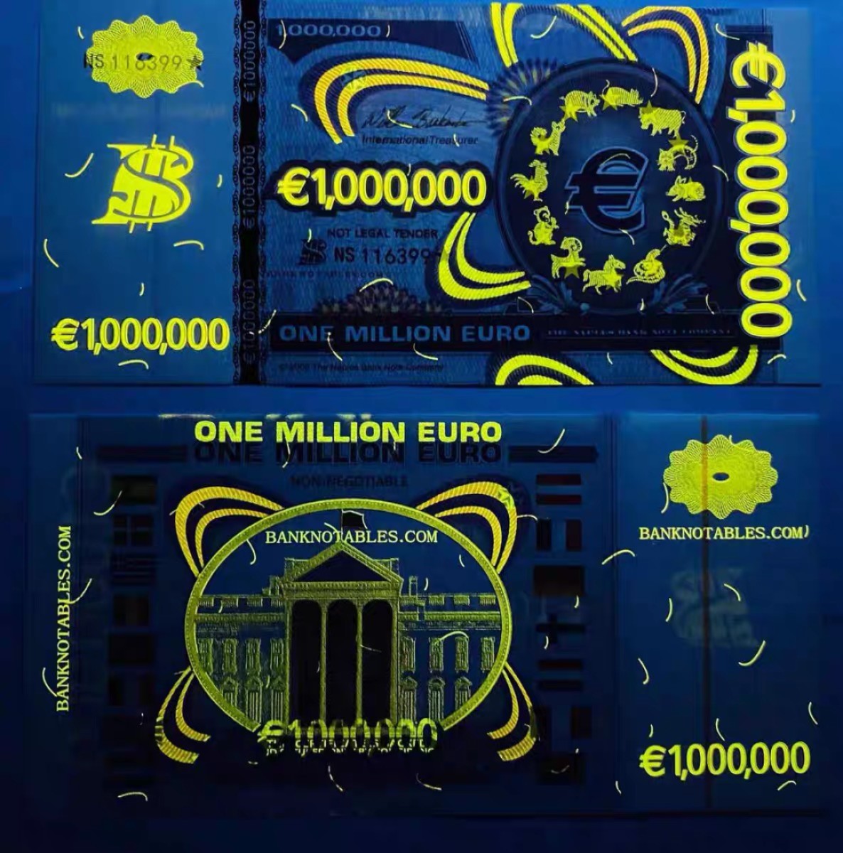 北极狼藏苑社一一（放漏福利专场） 98012-欧元百万测试钞.荧光防伪纪念钞（公众版）