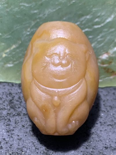 精美亚光战国红玛瑙手工雕刻招财猫桶珠一颗！ - 精美亚光战国红玛瑙手工雕刻招财猫桶珠一颗！