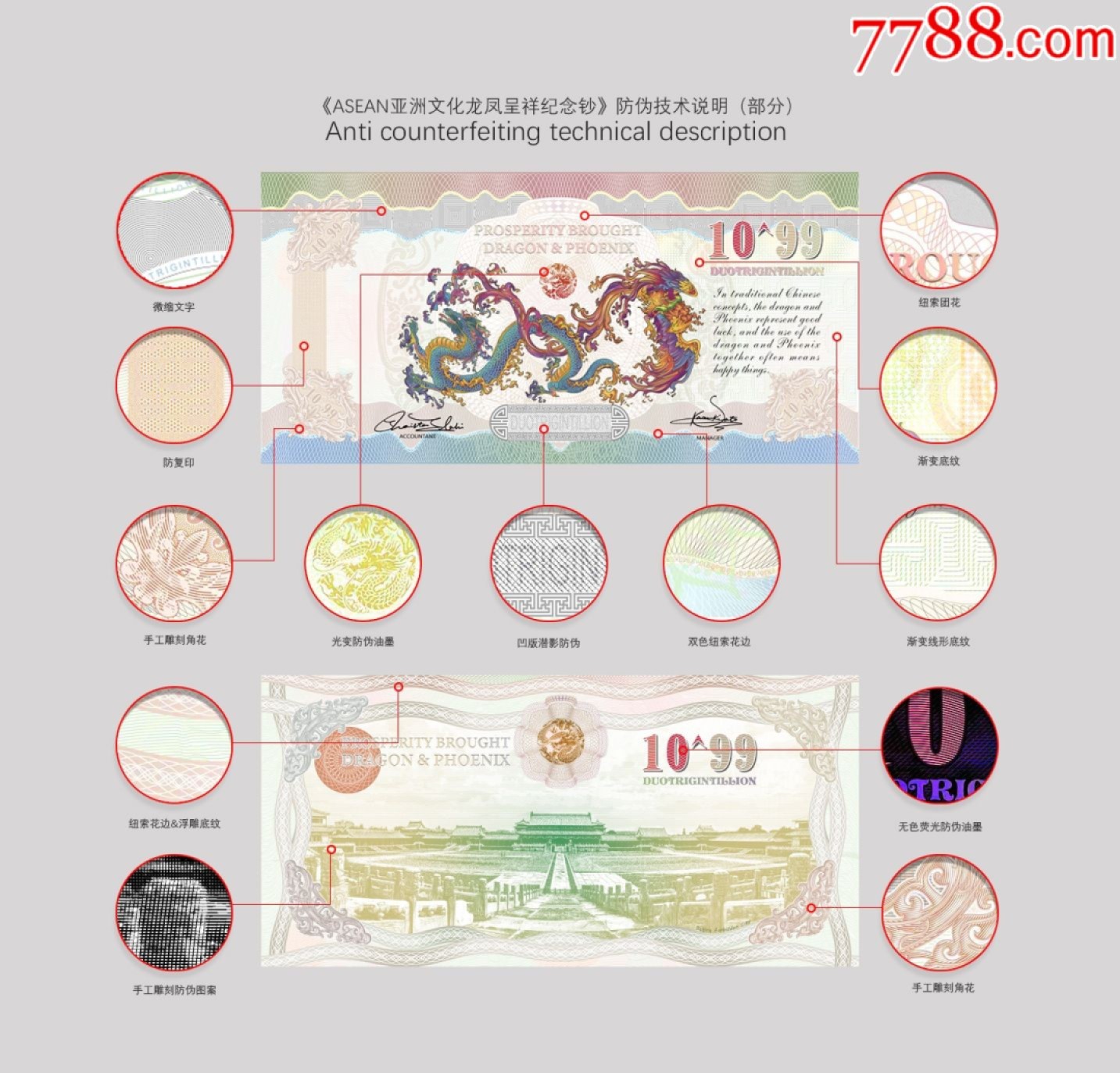 北极狼藏苑社一一（放漏福利专场） 98020-10^99 龙凤测试钞.东盟亚洲文化龙凤测试钞